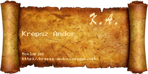 Krepsz Andor névjegykártya