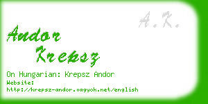 andor krepsz business card